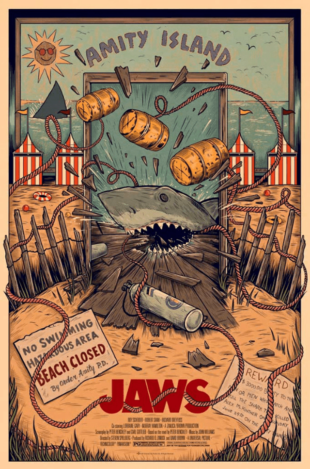 Jaws Sam Dunn Art Print 61cm x 91cm Poster - 1