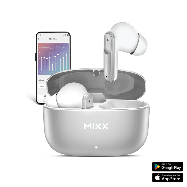 Mixx Audio Streambuds Custom 3 Silver/White True Wireless Bluetooth Earphones W/Clear Voice - 4