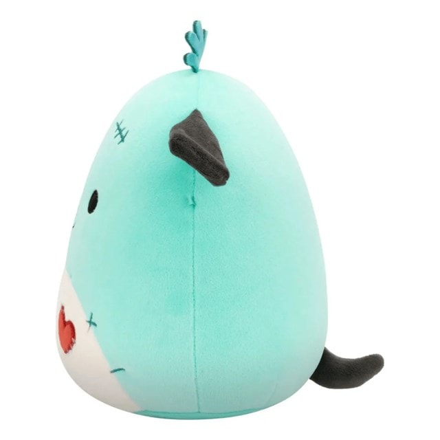 7.5" Dookdook Light Teal Patchwork Dog With Heart On Belly Squishmallows Plush - 2