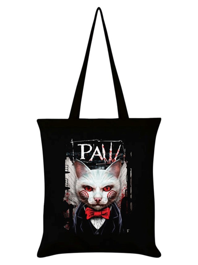 Paw Horror Cats Black Tote Bag - 1