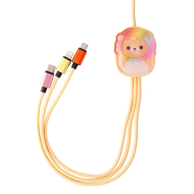 Lazerbuilt Squishmallows Leonard the Lion 3-in-1 Cable 1.2M - 1