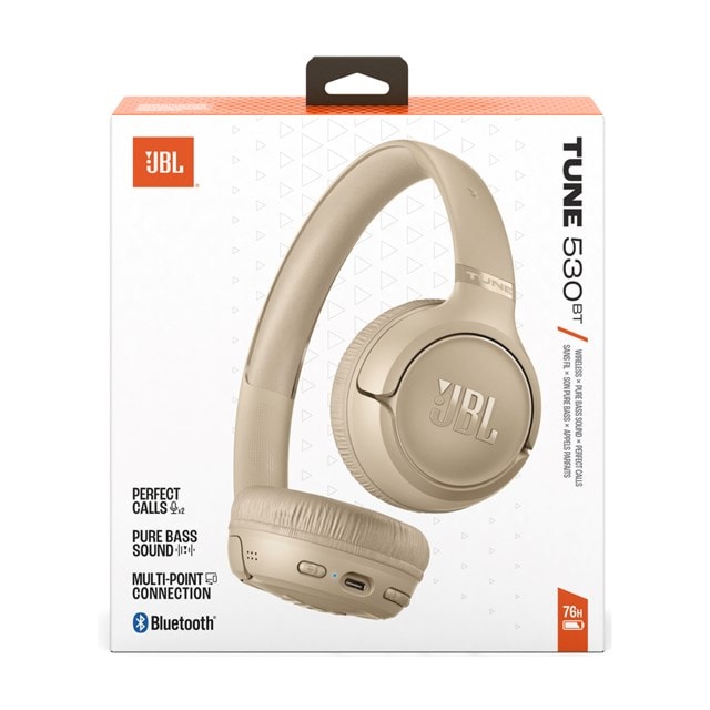 JBL Tune T530BT Beige Bluetooth Headphones - 3