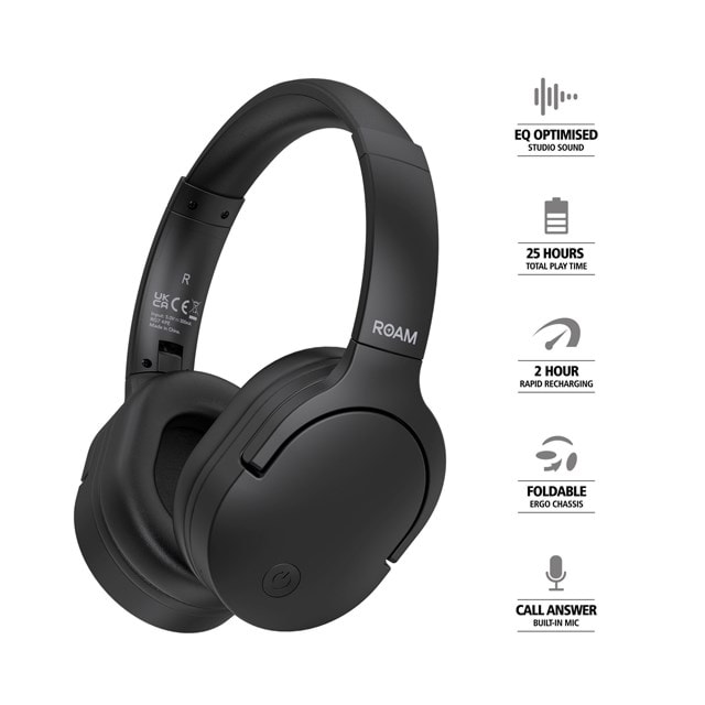 Roam Crux Black Bluetooth Over Ear Headphones - 7