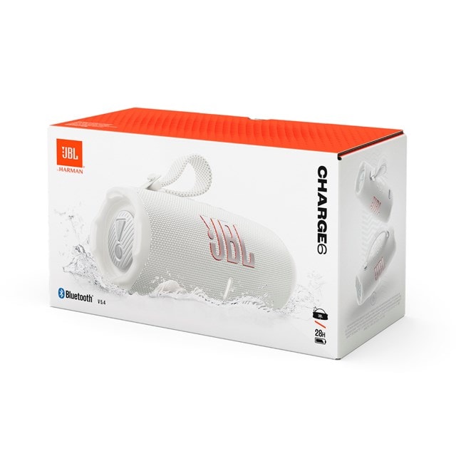 JBL Charge 6 White Bluetooth Speaker - 8