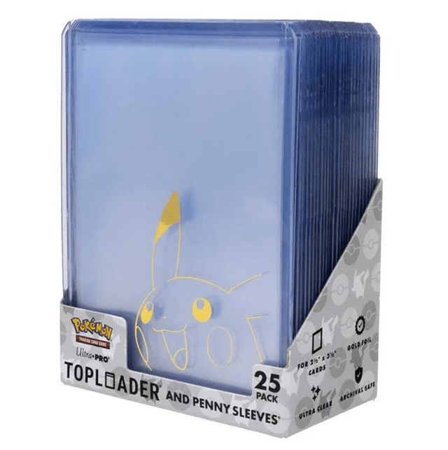 Pokemon Pikachu Trading Card Toploader and Penny Sleeves Combo Pack - 2