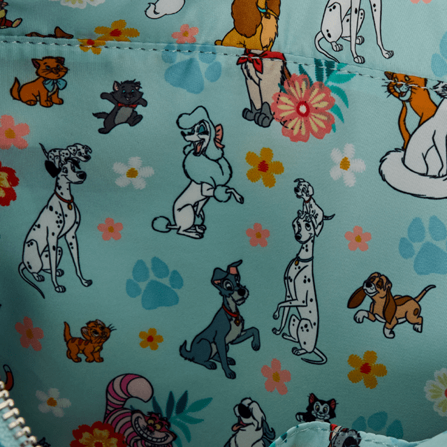 Disney Dogs & Cats Faux Denim Convertible Loungefly Tote Bag With Coin Bag - 5