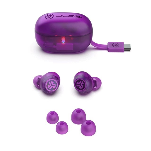 JLab Go Pop ANC Transparent Purple Active Noise Cancelling True Wireless Bluetooth Earphones - 8