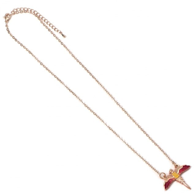 Rose Gold Plated Fawkes Harry Potter Necklace - 3