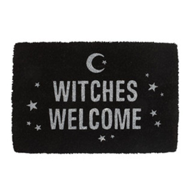 Black Witches Welcome Door Mat - 1