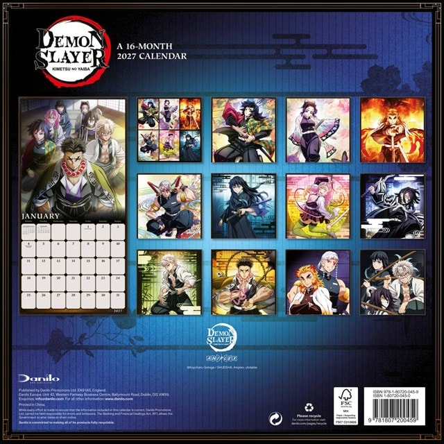 Demon Slayer 2027 Square Calendar - 2