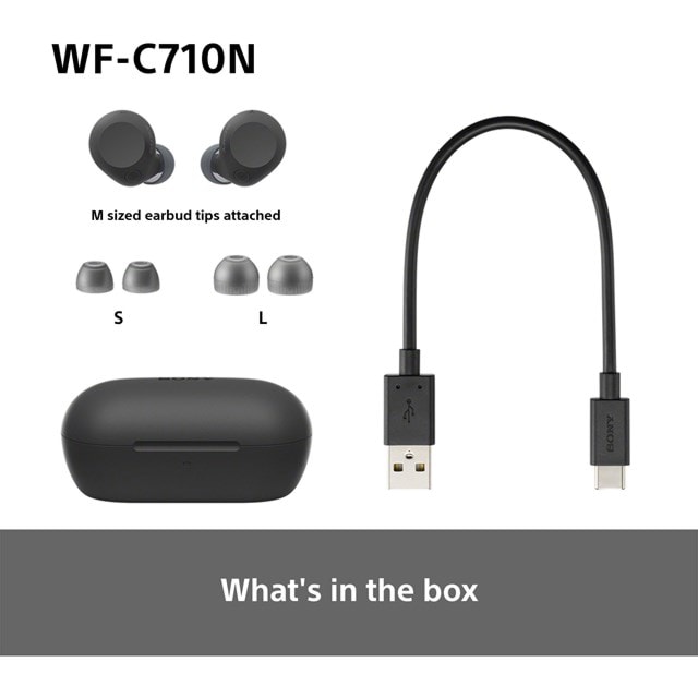 Sony WF-C710N Black Noise Cancelling True Wireless Bluetooth Earphones - 9
