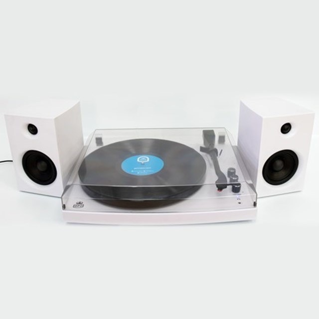 GPO Piccadilly Matte White Turntable With Speakers (hmv Exclusive)
