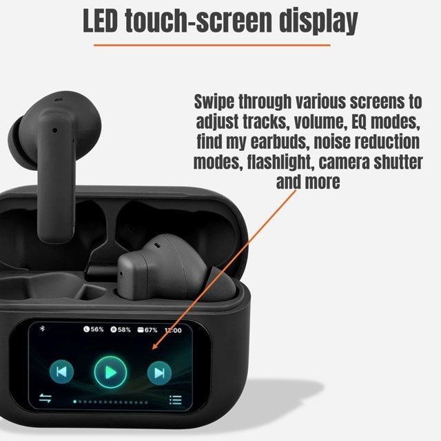 Streetz T600 Black Active Noise Cancelling True Wireless Bluetooth Earphones - 4