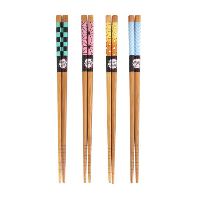 Demon Slayer Set Of 4 Bamboo Chopsticks - 1