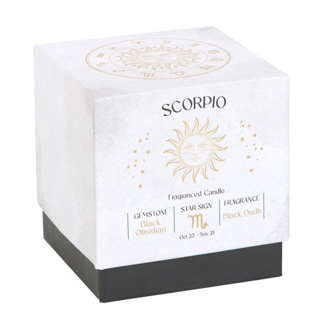 Scorpio Black Oudh Gemstone Zodiac Candle - 3