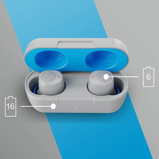 Skullcandy Jib Light Grey/Blue True Wireless Bluetooth Earphones - 4