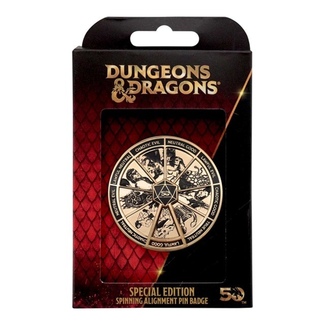 Dungeons & Dragons 24K Gold Plated Alignment Spinner Pin Badge - 1