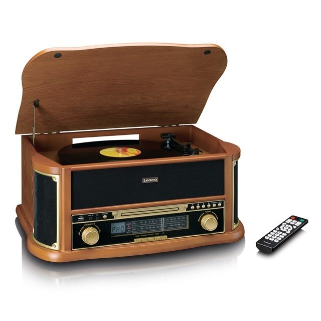 Lenco TCD-2551WD Wood Bluetooth Turntable with FM radio, CD & Cassette - 8