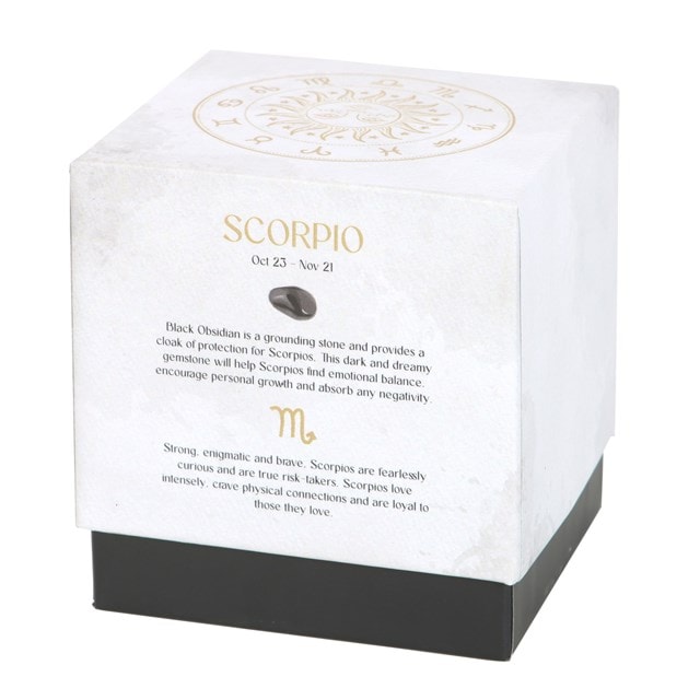 Scorpio Black Oudh Gemstone Zodiac Candle - 4