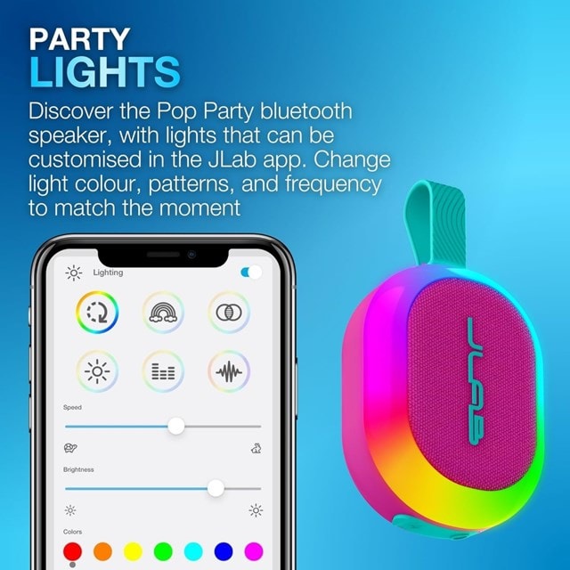 JLab Pop Party Mulberry Red Bluetooth Speaker - 3