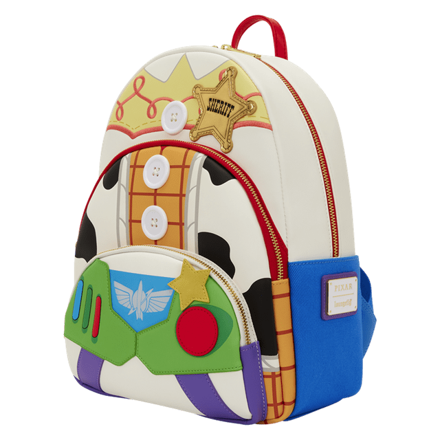 Toy Story 5 Jessie, Woody & Buzz Lightyear Triple Pocket Loungefly Mid-Size Backpack - 2