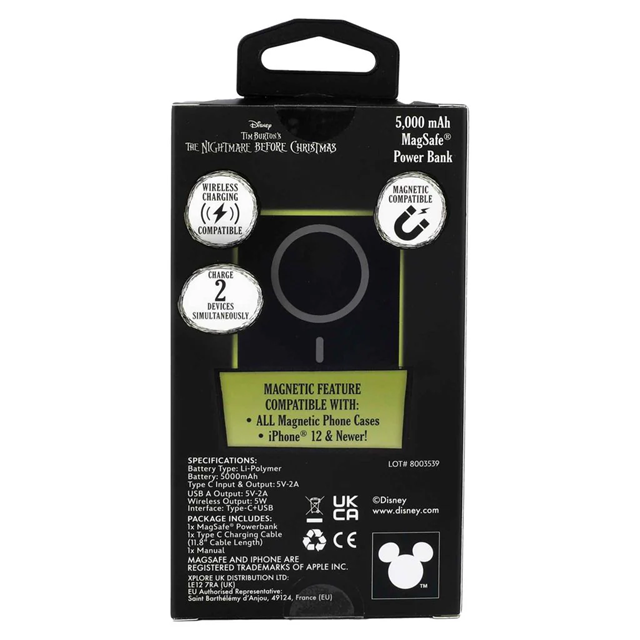 Nightmare Before Christmas Classic Jack Web 5000mAh Magnetic Power Bank - 5