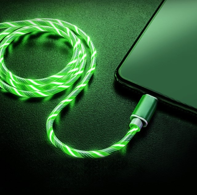 Vybe Light-Up Green USB-C Cable 3m - 4