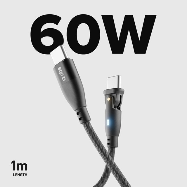 SBS 180° Flexy Braided Black USB-C to USB-C Cable 1m - 2