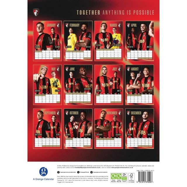 Bournemouth AFC 2025 Calendar A3 - 3