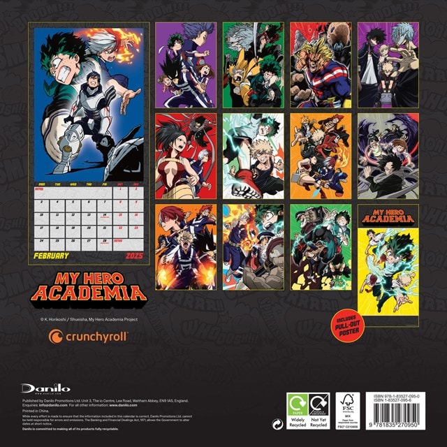 My Hero Academia 2025 Square Calendar  Calendar  Free shipping over £ 