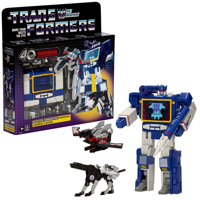 Transformers Retro 40th Anniversary Soundwave Laserbeak & Ravage Action Figure - 1