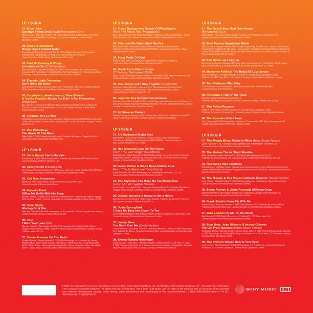NOW That's What I Call Timeless: The Eternal Collection - Orange 3LP - 2