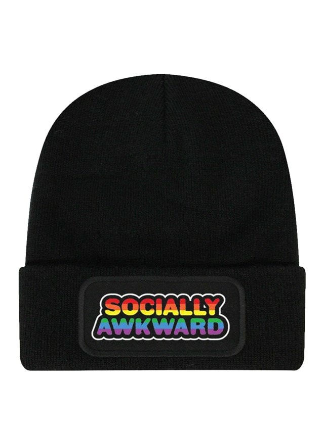 Socially Awkward Black Beanie - 1