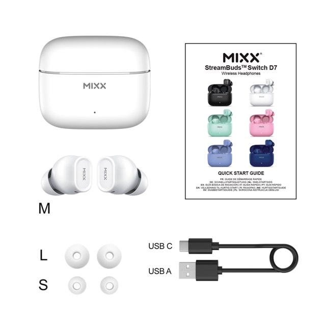 Mixx Audio StreamBuds Switch D7 White True Wireless Bluetooth Earphones - 4