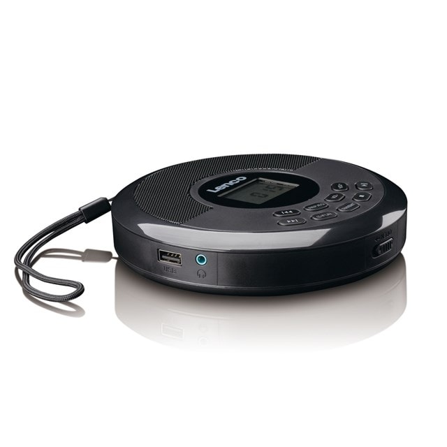 Lenco CD-340BK Black Bluetooth Portable CD Player With Built-in Speaker - 2