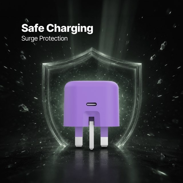 Ttec SmartCharger Pro Neon Purple 45W Wall Plug and USB-C Cable Pack - 4