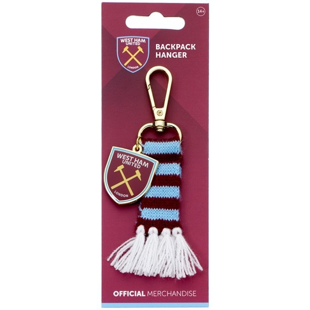 West Ham FC Logo & Striped Scarf Keyring - 2