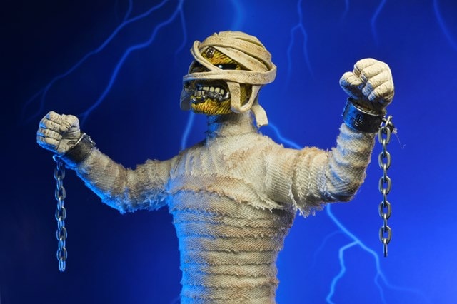Iron Maiden Mummy Eddie Action Figure 20 Cm, NECA, 30th Anniversary Powerslave, Con Catene