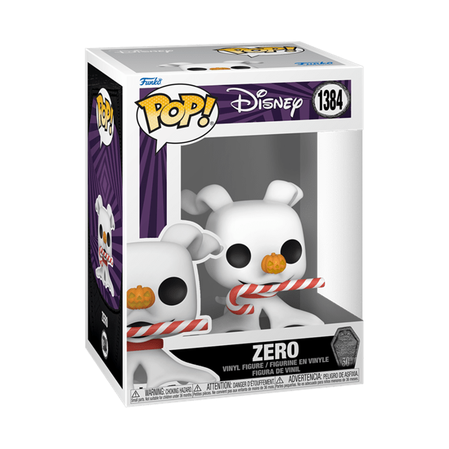 Zero With Candy Cane (1384): Nightmare Before Christmas 30th Pop Vinyl - 2