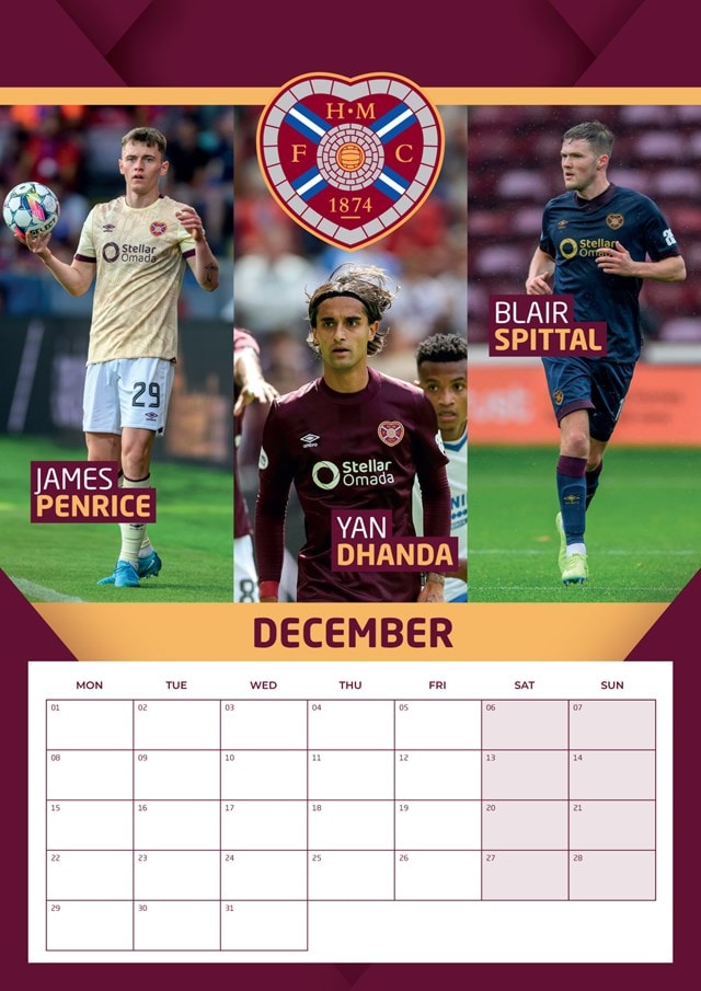 Hearts FC 2025 A3 Calendar - 4