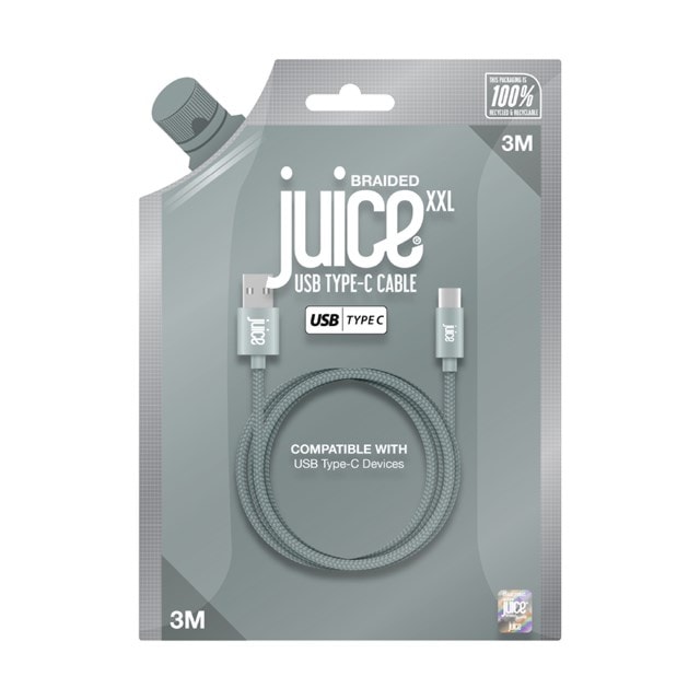 Juice Midnight Green Braided USB-C Cable 3m - 3