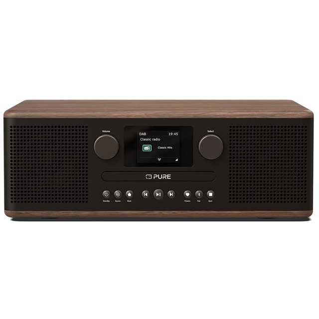 Pure Classic C-D6 Coffee Black/Walnut Bluetooth CD Player with DAB+/FM Radio - 1