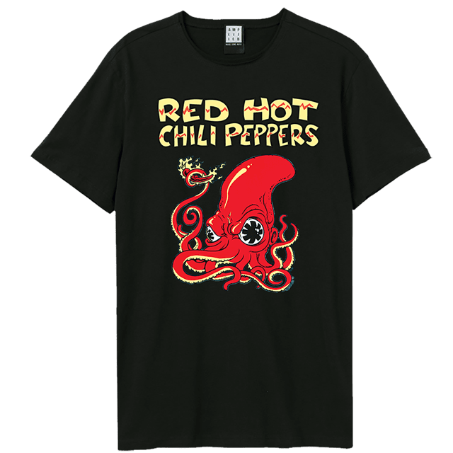Red Hot Chili Peppers Fire Squid Black Tee | T-Shirt | Free
