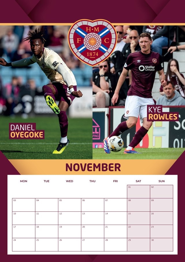 Hearts FC 2025 A3 Calendar - 3