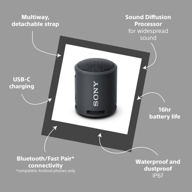 Sony SRSXB13 Black Bluetooth Speaker - 8