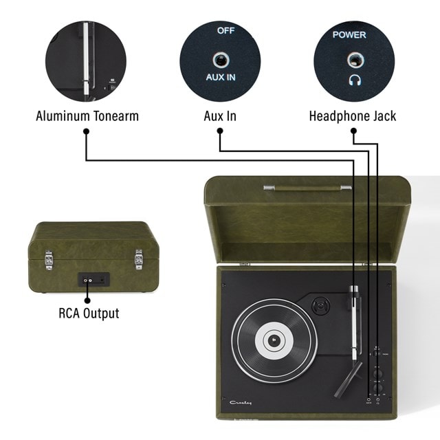 Crosley Mercury Green Bluetooth Turntable - 4