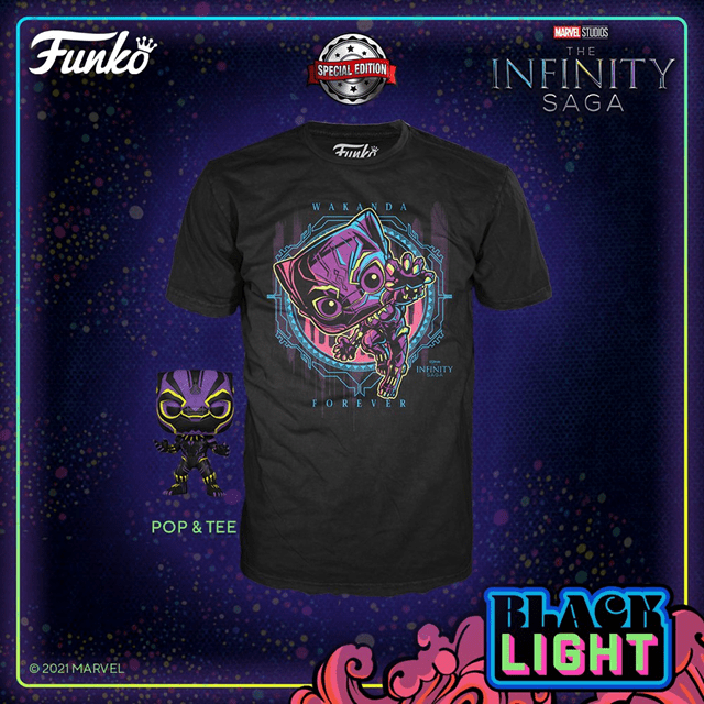 Blacklight Black Panther Pop & Tee (Small) - 1