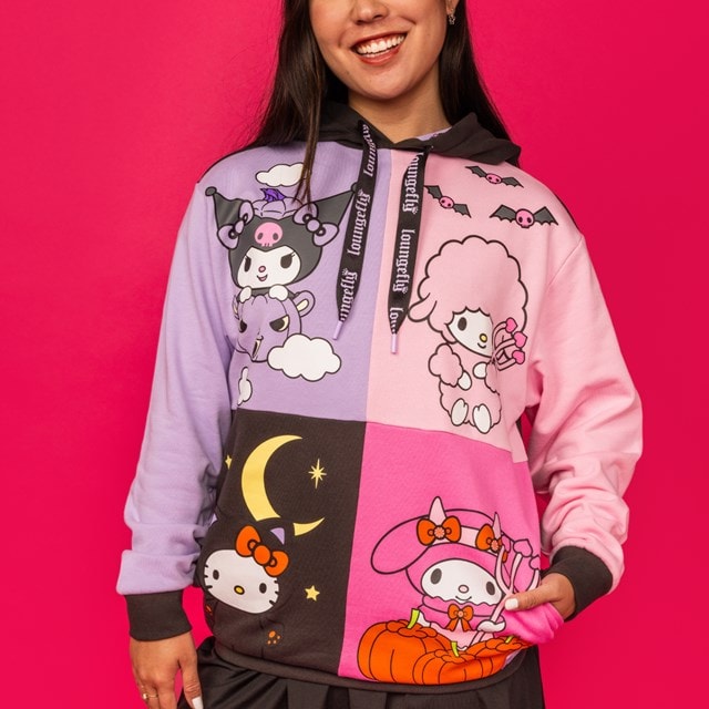 Kuromi & My Melody Halloween Sanrio Loungefly Hooded Sweatshirt ...