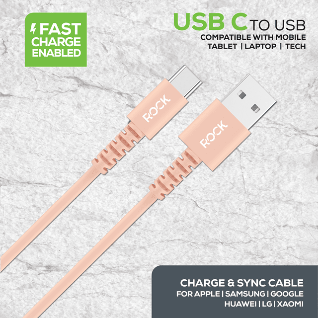 Rock Champagne Gold USB-C Cable 3M - 3