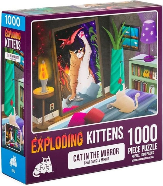Cat In The Mirror: Exploding Kittens 1000 Piece Jigsaw Puzzle - 1